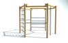 Šestiúhelníková cvičná stěna 2x hrazda, šplhací lano, žebřík, řetězová síť, šplhadlo, výška 2,1 m