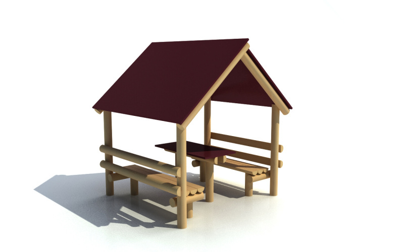 Domeček s lavičkami a stolečkem