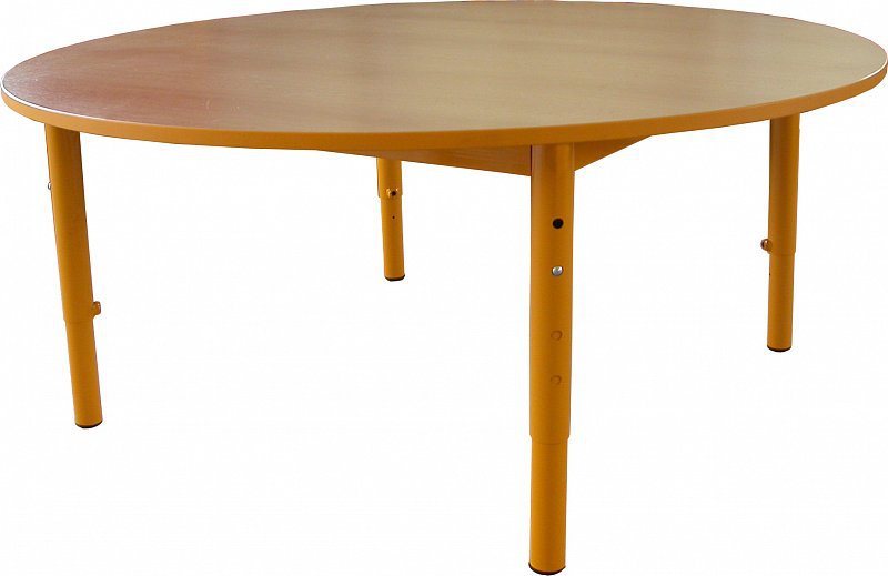 Stůl s kovovou stavitelnou podnoží kruh ⌀ 100 cm