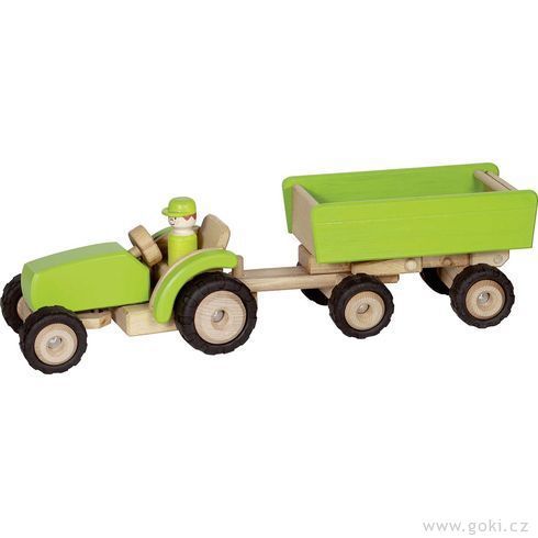 Zelený traktor s valníkem, GOKI