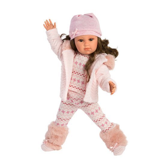 Kloubová panenka Helena v růžovém 42 cm, Llorens